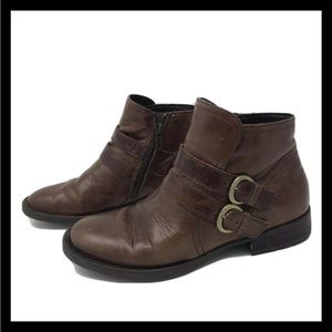 Born brown leather ankle boots